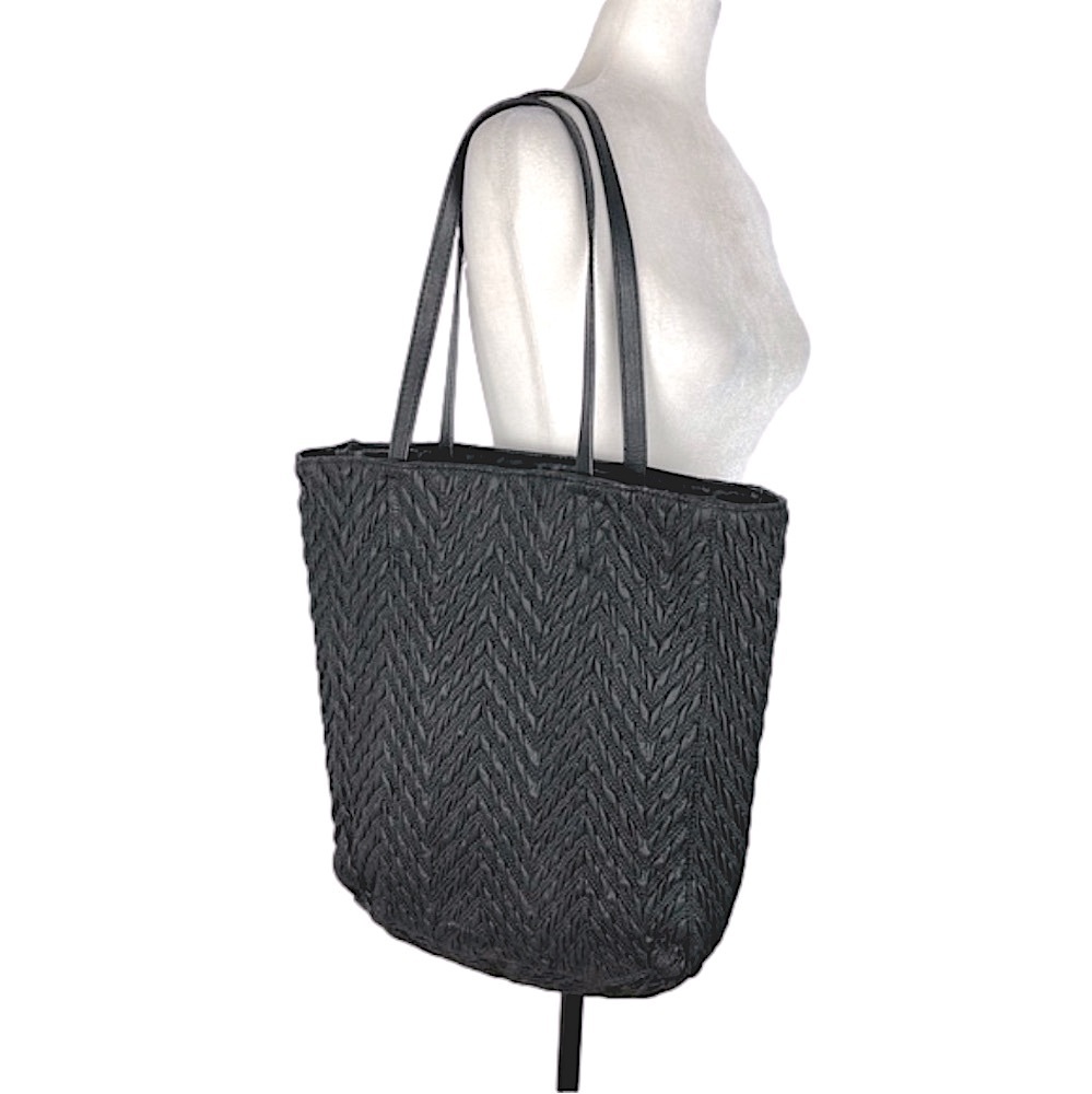 Banana Republic black quilted tote bag
